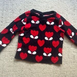 Jacadi Black and Red Heart Sweater